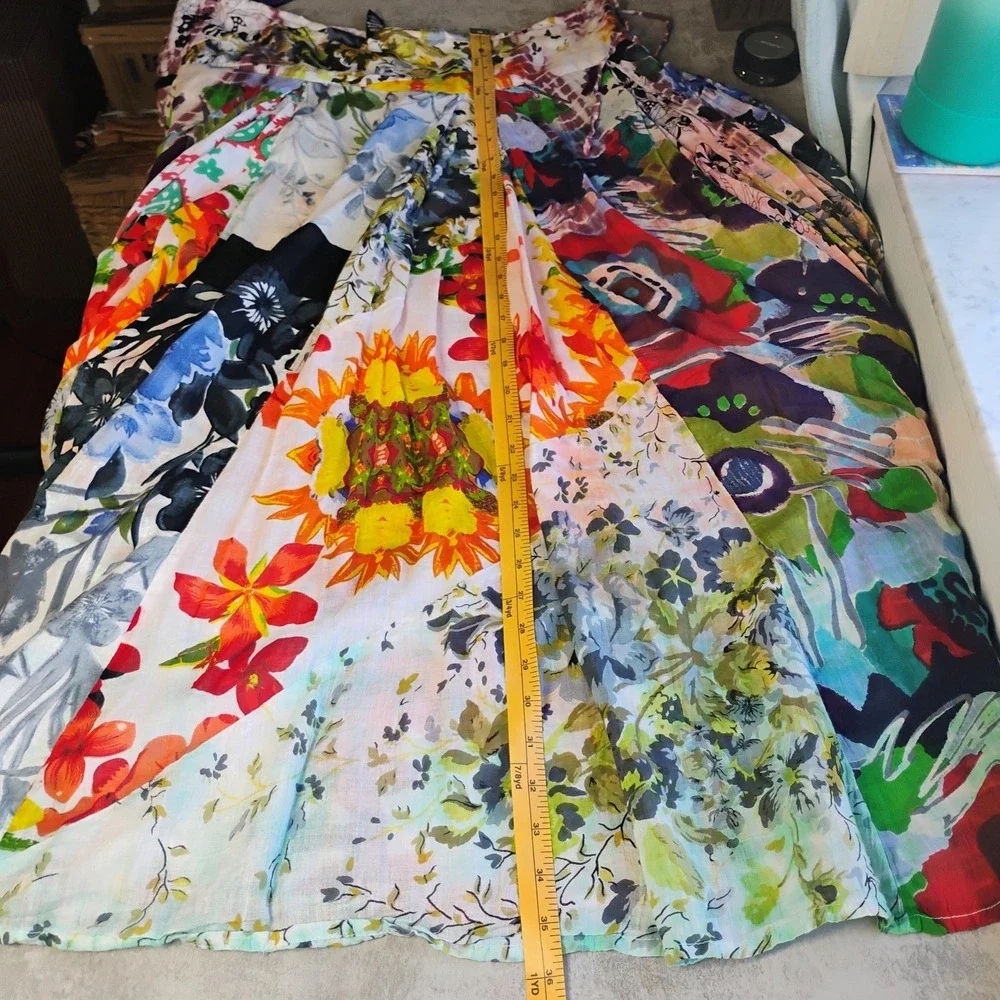 Sacred Threads Maxi Skirt Womens XL Boho Patchwork Floral Hippie Multicolor